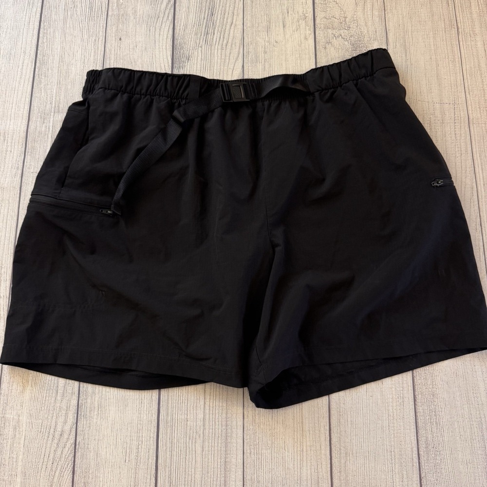 Adidas Black Hiking Trail Shorts Belted Zip Pocket Men's 2XL Lightweight